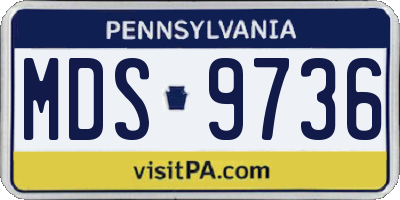 PA license plate MDS9736
