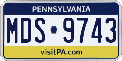 PA license plate MDS9743