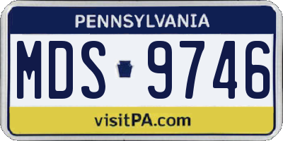 PA license plate MDS9746