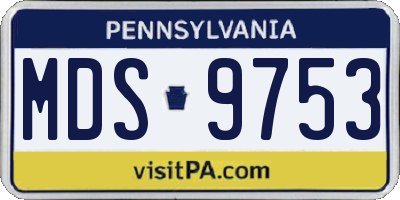 PA license plate MDS9753