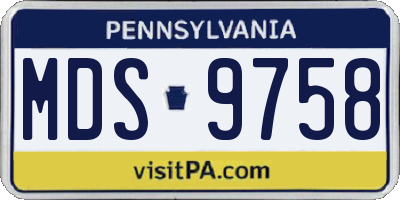 PA license plate MDS9758
