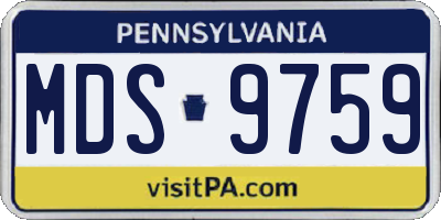 PA license plate MDS9759