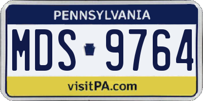 PA license plate MDS9764