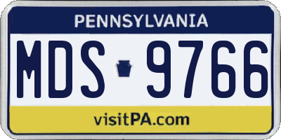 PA license plate MDS9766