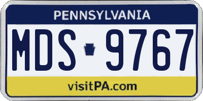 PA license plate MDS9767