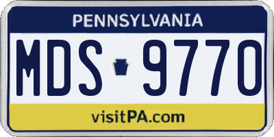 PA license plate MDS9770