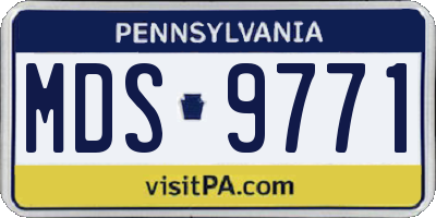 PA license plate MDS9771