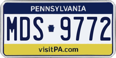 PA license plate MDS9772