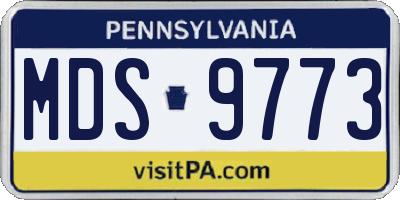 PA license plate MDS9773