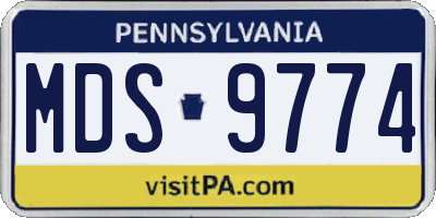 PA license plate MDS9774
