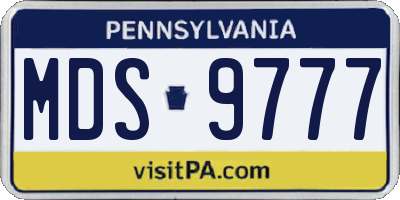 PA license plate MDS9777