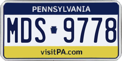 PA license plate MDS9778
