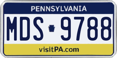 PA license plate MDS9788