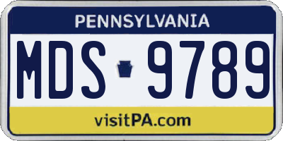 PA license plate MDS9789