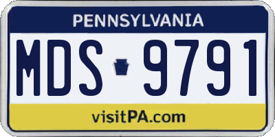 PA license plate MDS9791