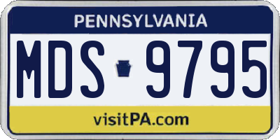 PA license plate MDS9795