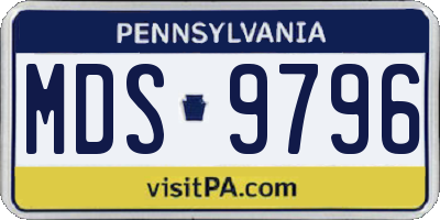 PA license plate MDS9796