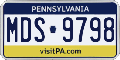 PA license plate MDS9798