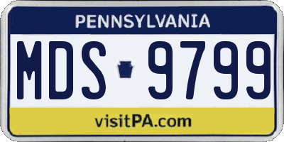 PA license plate MDS9799