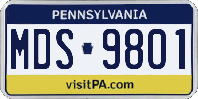 PA license plate MDS9801