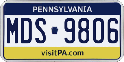 PA license plate MDS9806