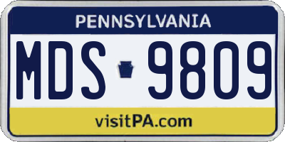PA license plate MDS9809