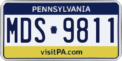 PA license plate MDS9811
