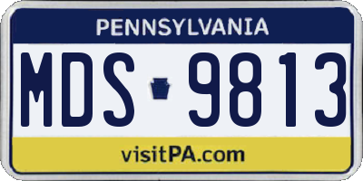 PA license plate MDS9813