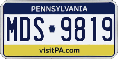 PA license plate MDS9819