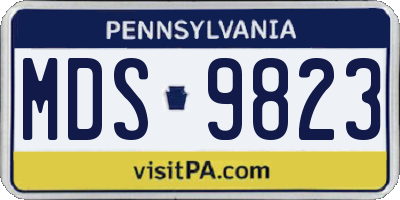 PA license plate MDS9823