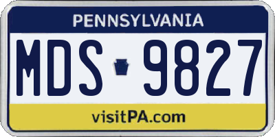 PA license plate MDS9827