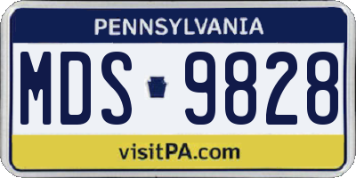 PA license plate MDS9828