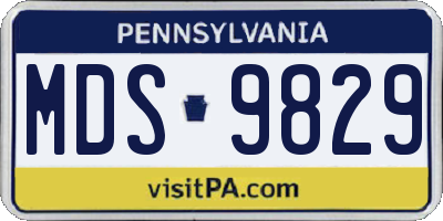 PA license plate MDS9829