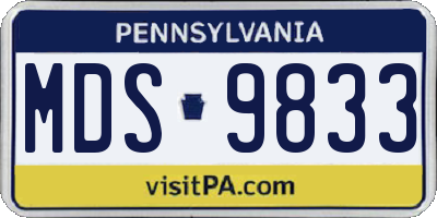 PA license plate MDS9833