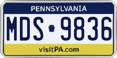 PA license plate MDS9836