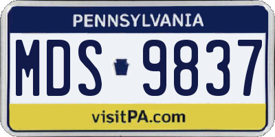 PA license plate MDS9837