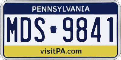 PA license plate MDS9841