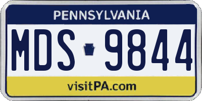 PA license plate MDS9844