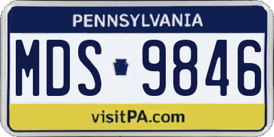 PA license plate MDS9846