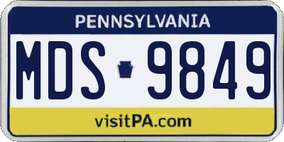 PA license plate MDS9849