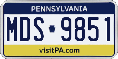 PA license plate MDS9851