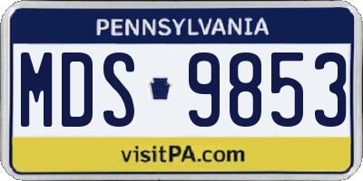 PA license plate MDS9853
