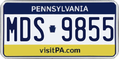 PA license plate MDS9855