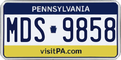 PA license plate MDS9858