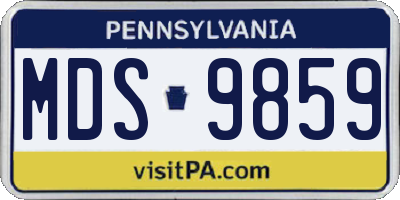 PA license plate MDS9859