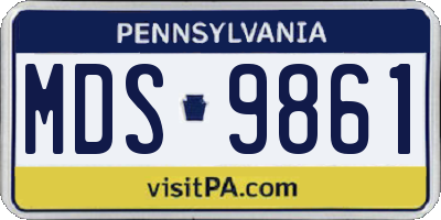 PA license plate MDS9861