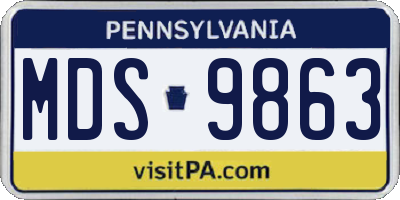 PA license plate MDS9863