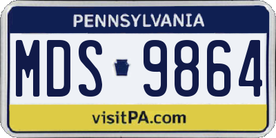 PA license plate MDS9864