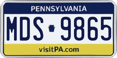 PA license plate MDS9865