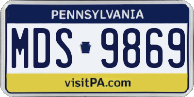 PA license plate MDS9869